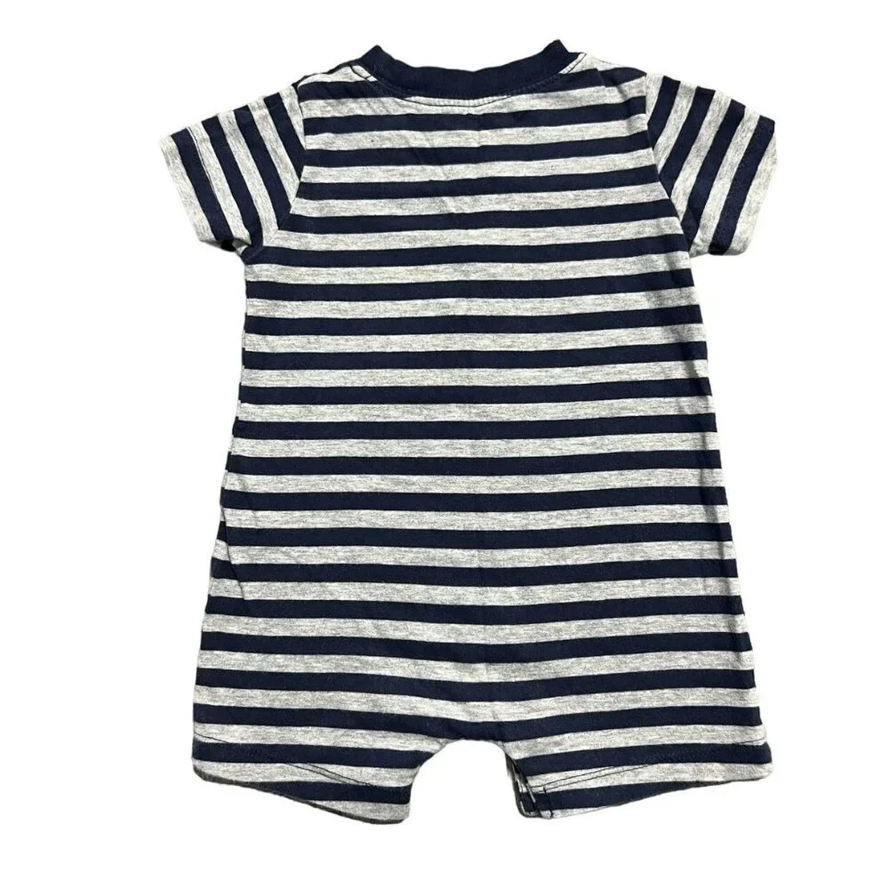 Carter's 6m Navy Striped Anchor Romper
